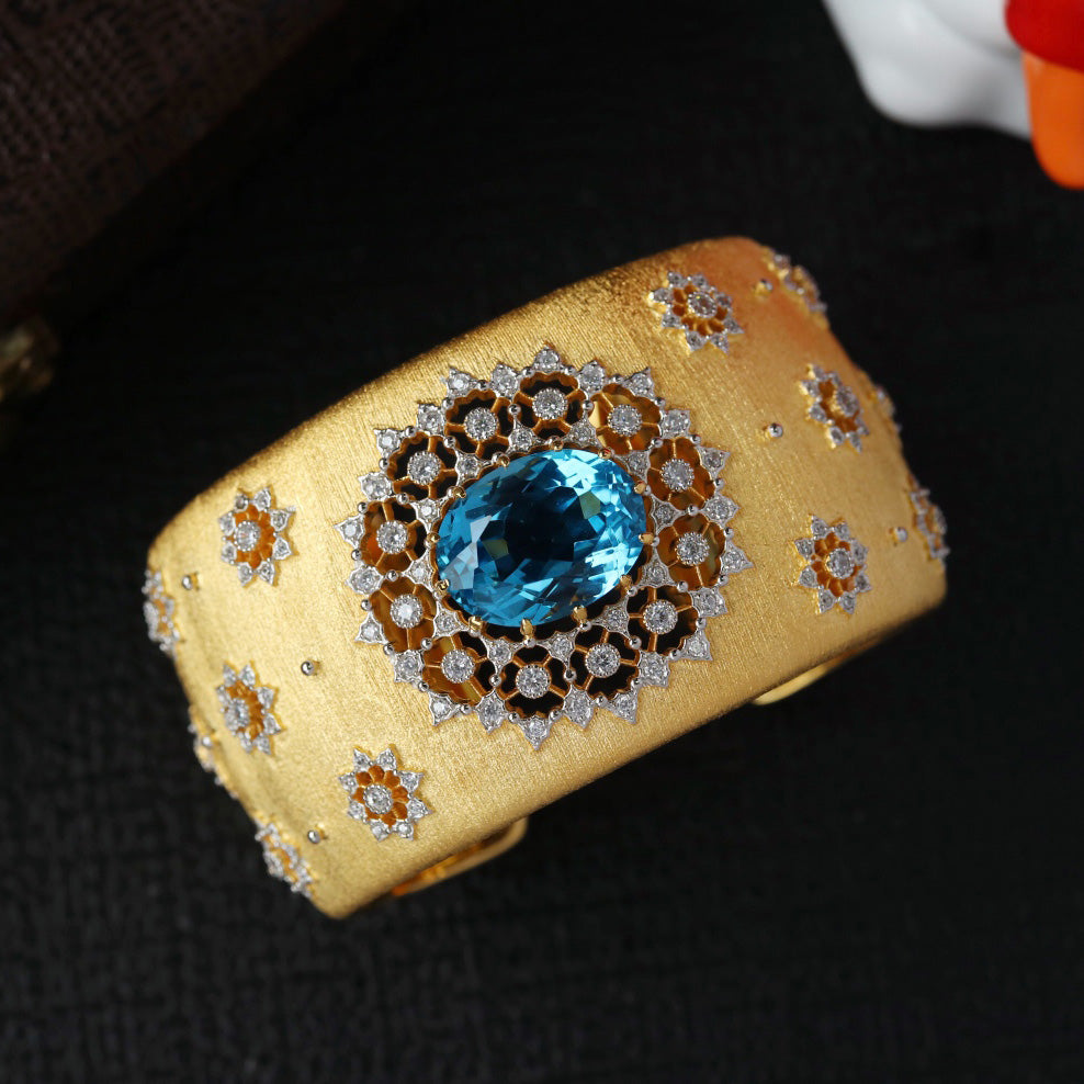 Bracelet ovale topaze ajouré 6385