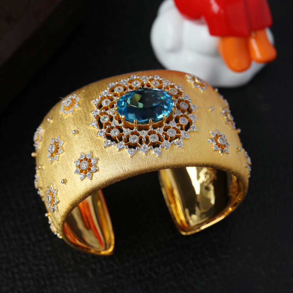 Bracelet ovale topaze ajouré 6385