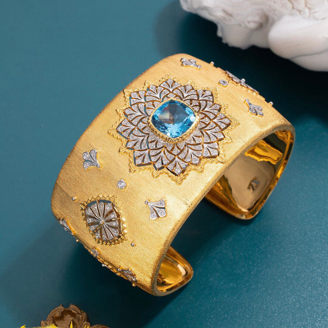 Bracelet large avec topaze naturelle 6386