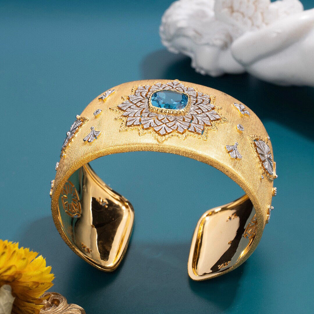 Bracelet large avec topaze naturelle 6386