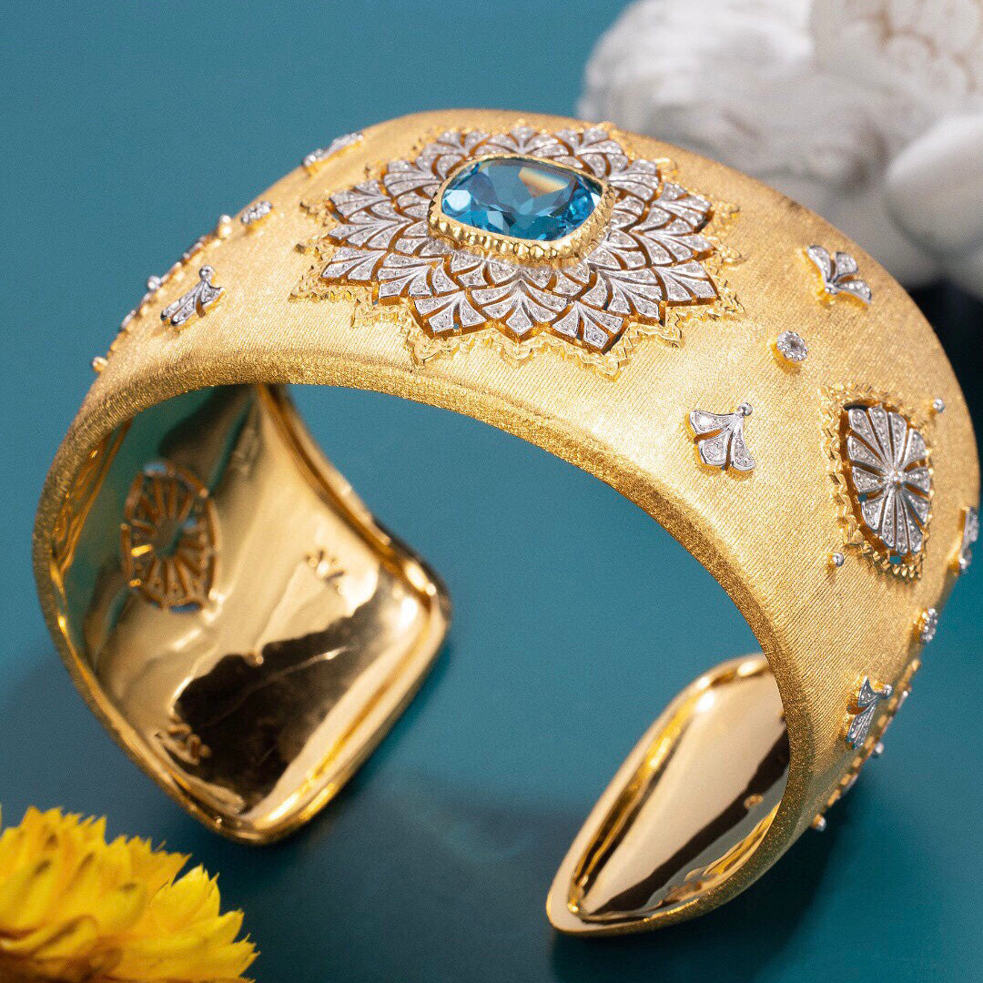 Bracelet large avec topaze naturelle 6386