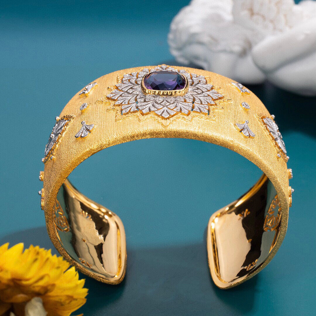 Bracelet large avec topaze naturelle 6386