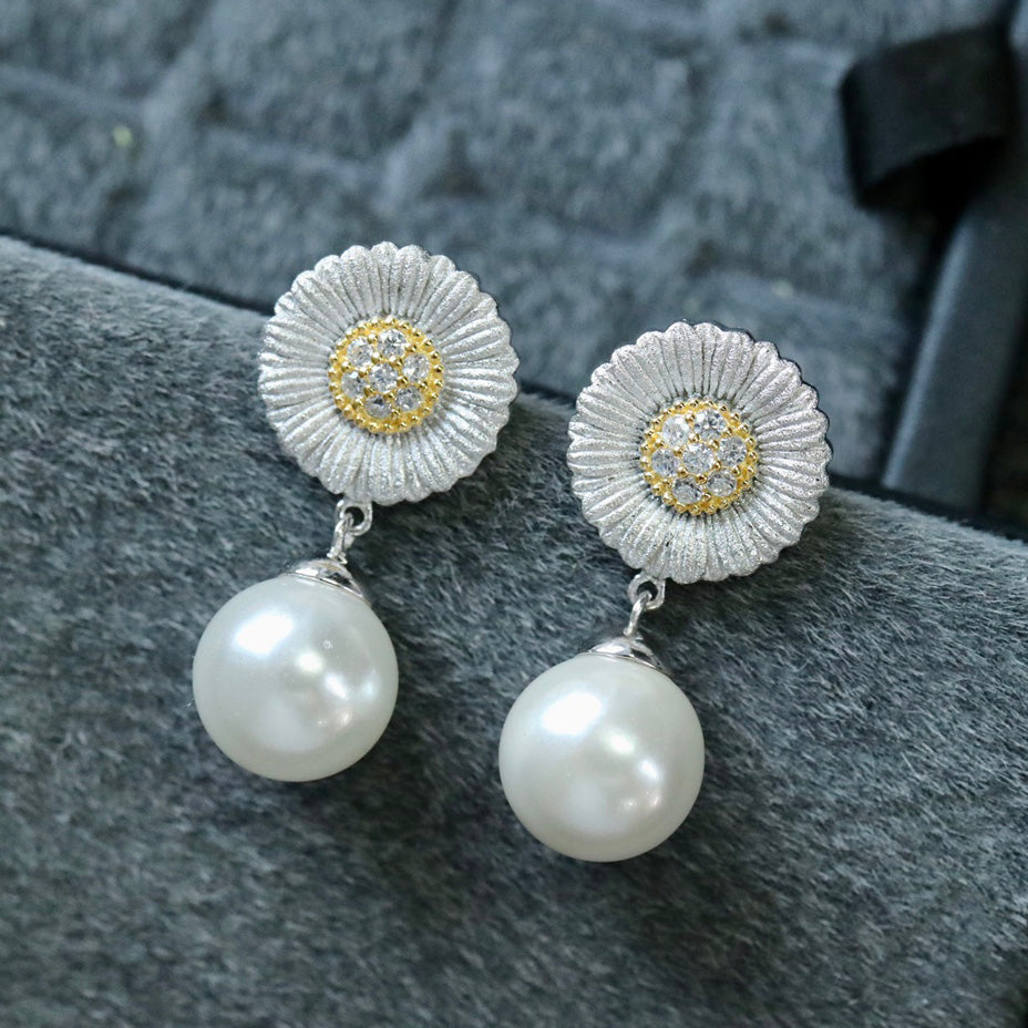 Boucles d'oreilles marguerite soyeuse 6395