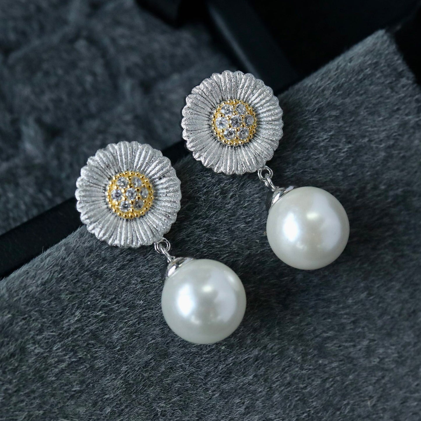 Boucles d'oreilles marguerite soyeuse 6395
