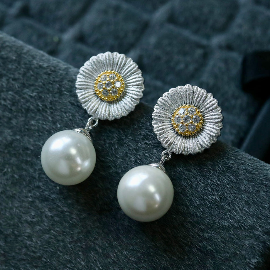 Boucles d'oreilles marguerite soyeuse 6395