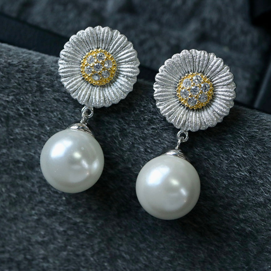 Boucles d'oreilles marguerite soyeuse 6395