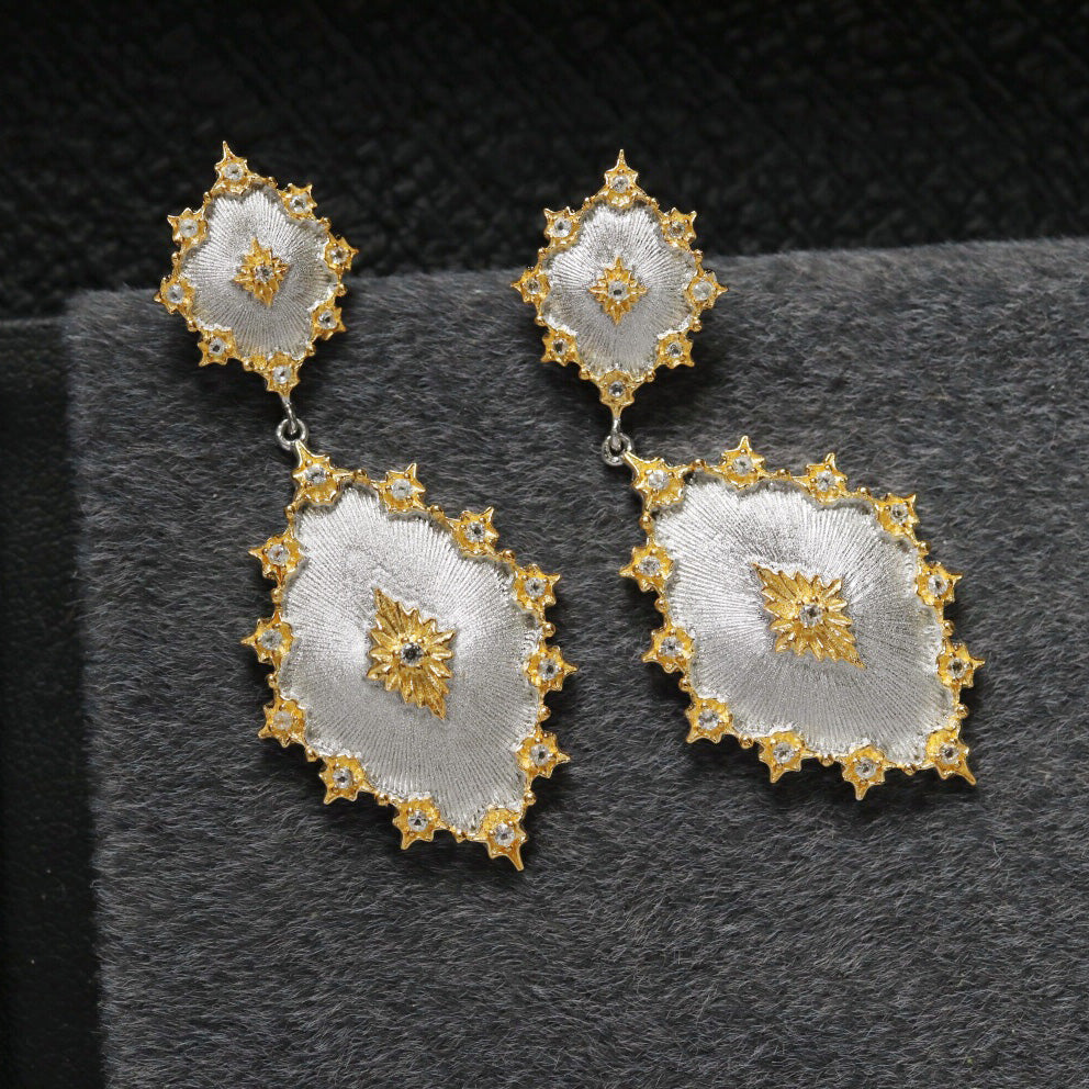 Boucles d'oreilles ajourées étoilées 6405