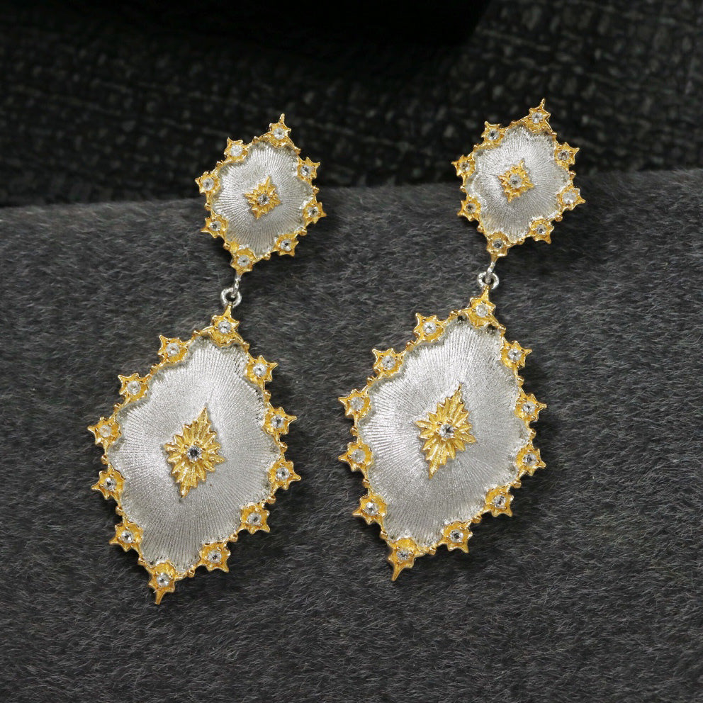 Boucles d'oreilles ajourées étoilées 6405