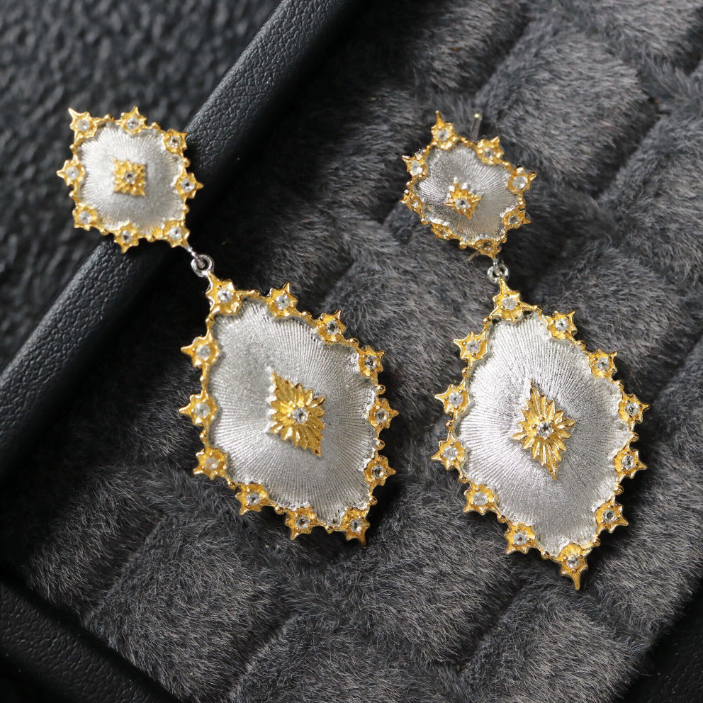 Boucles d'oreilles ajourées étoilées 6405