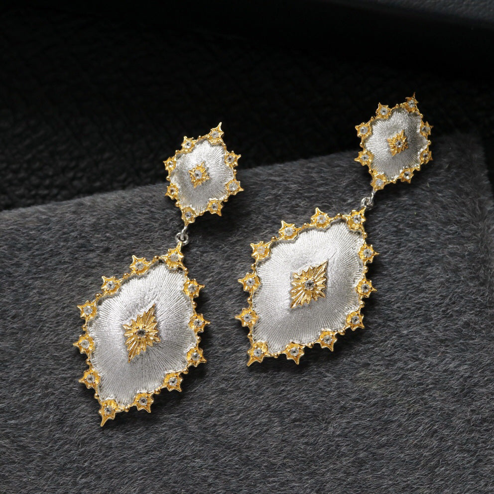 Boucles d'oreilles ajourées étoilées 6405