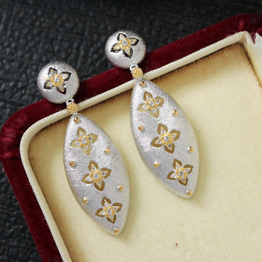 Boucles D'Oreilles Longues Ajourées Étoilées 6411