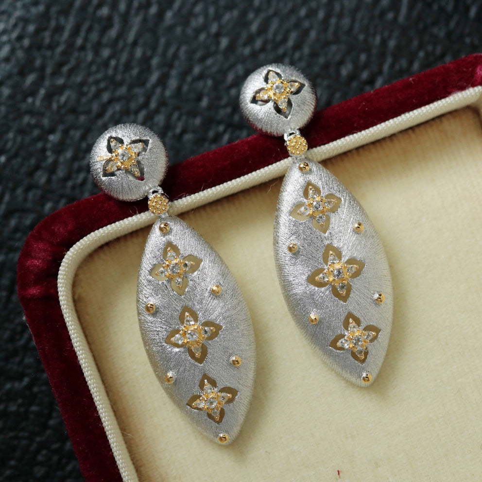 Boucles D'Oreilles Longues Ajourées Étoilées 6411