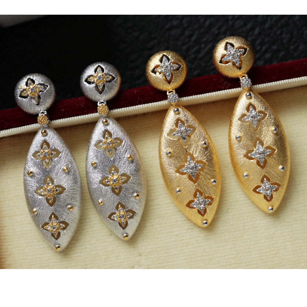 Boucles D'Oreilles Longues Ajourées Étoilées 6411