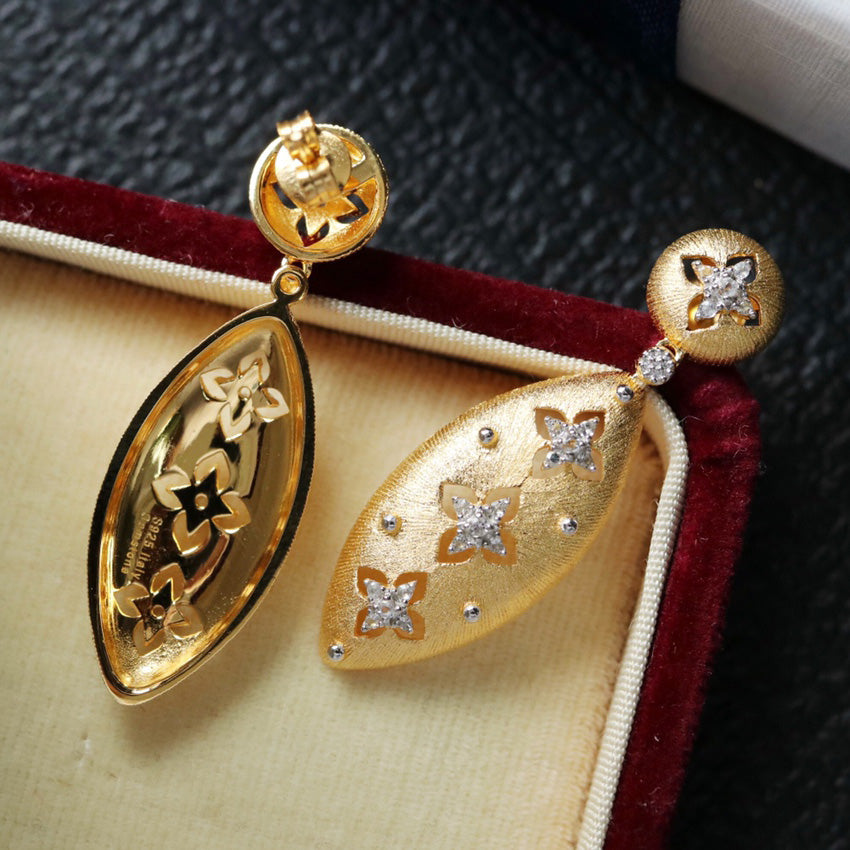 Boucles D'Oreilles Longues Ajourées Étoilées 6411