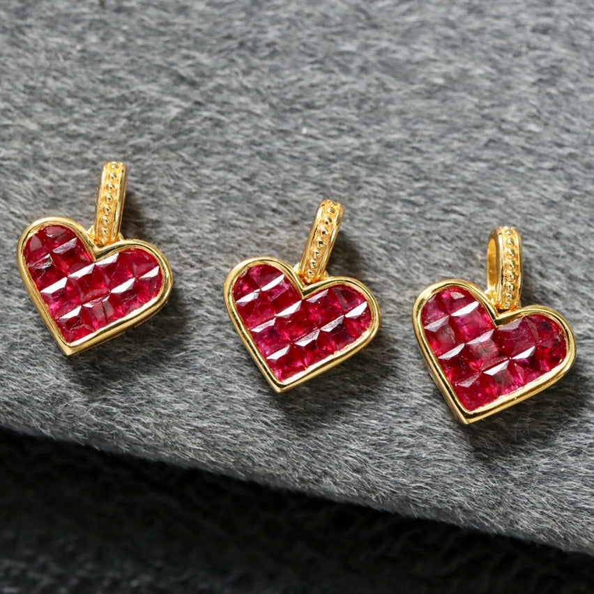 Pendentif Coeur Rubis Naturel 6412
