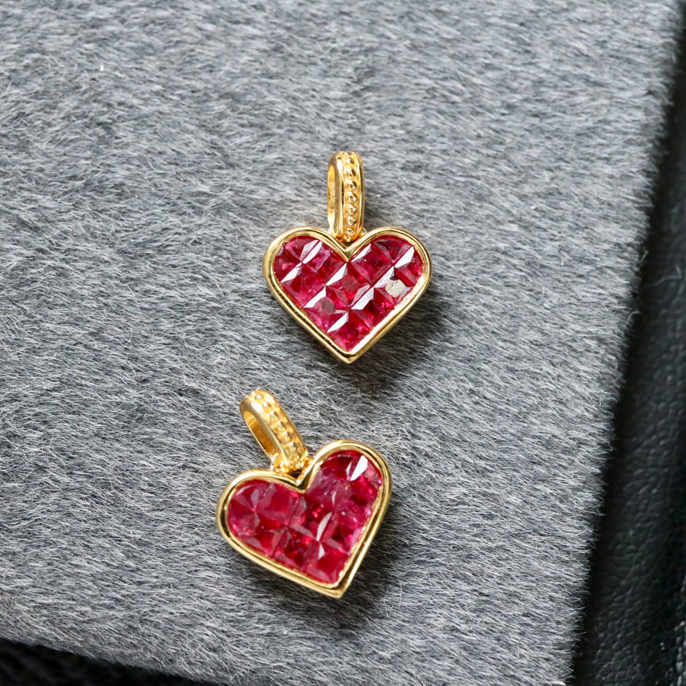 Pendentif Coeur Rubis Naturel 6412