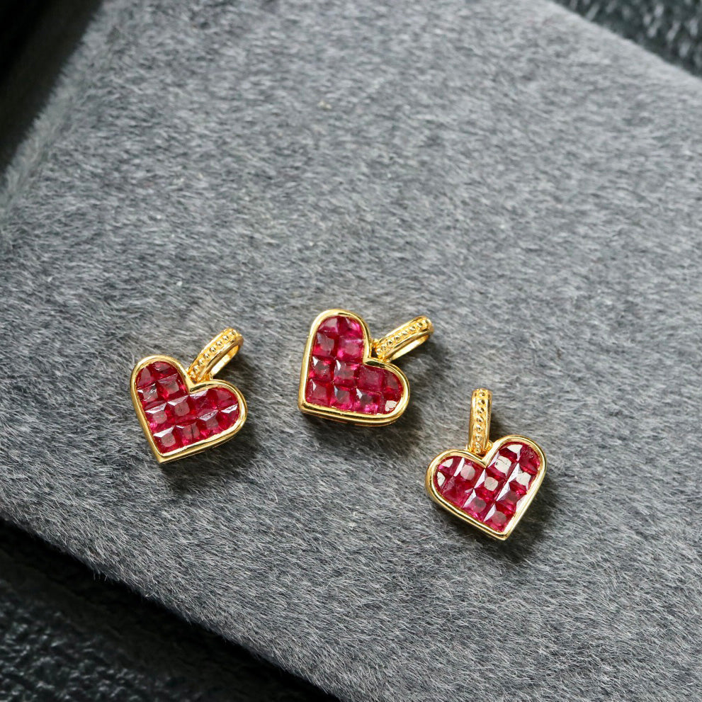 Pendentif Coeur Rubis Naturel 6412