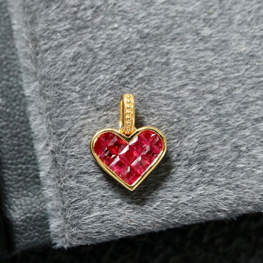 Pendentif Coeur Rubis Naturel 6412