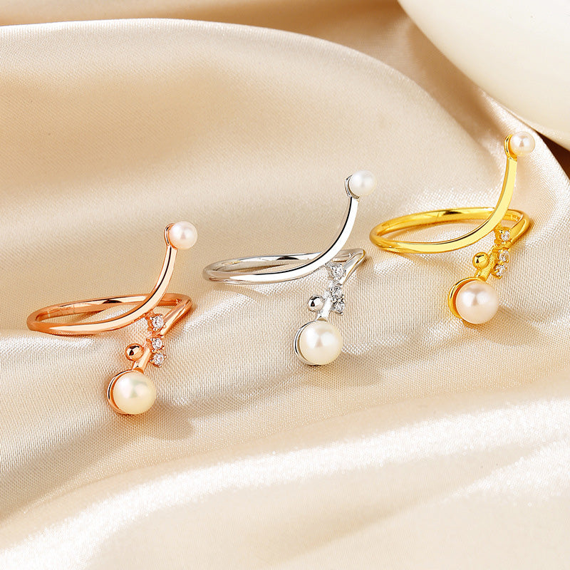 Bague florale en perles d'eau douce RN1022