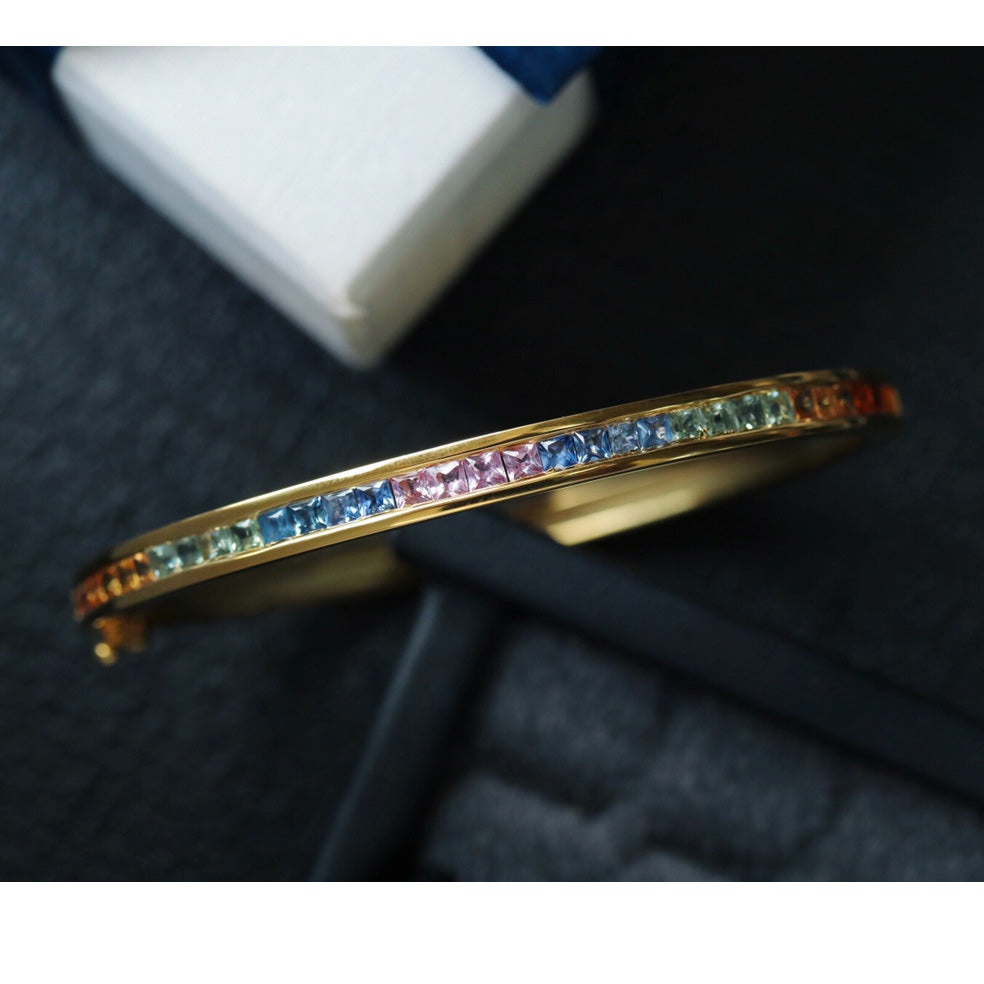 Bracelet arc-en-ciel saphir naturel 6413