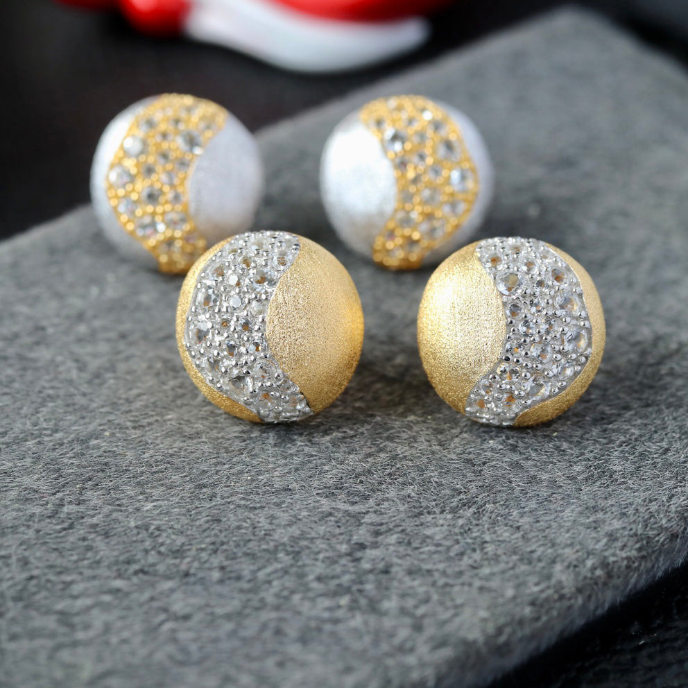 Boucles d'oreilles brossées à bande pavée 6416