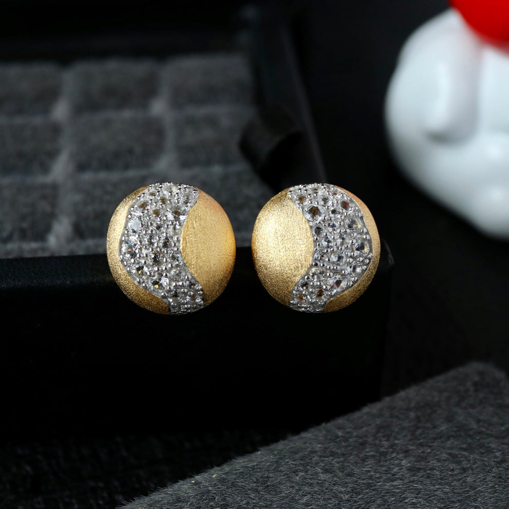 Boucles d'oreilles brossées à bande pavée 6416