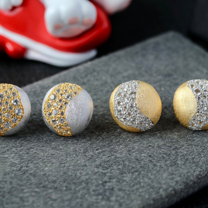 Boucles d'oreilles brossées à bande pavée 6416