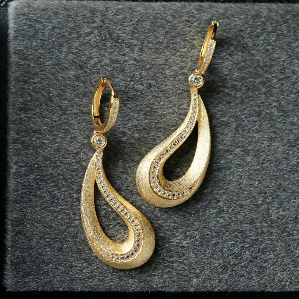 Boucles d'oreilles pendantes irrégulières mates 6417