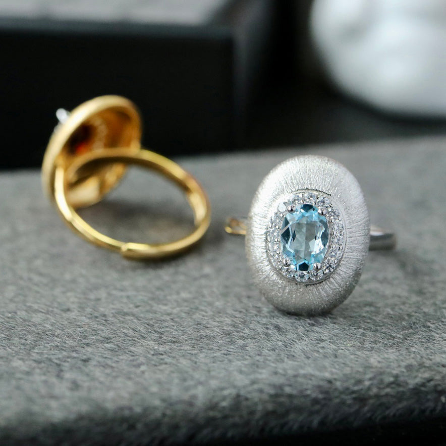 Bague Ovale Grenat Naturel 6424