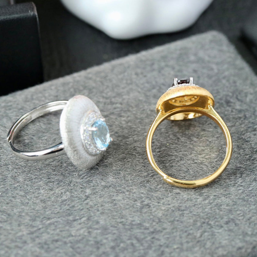Bague Ovale Grenat Naturel 6424