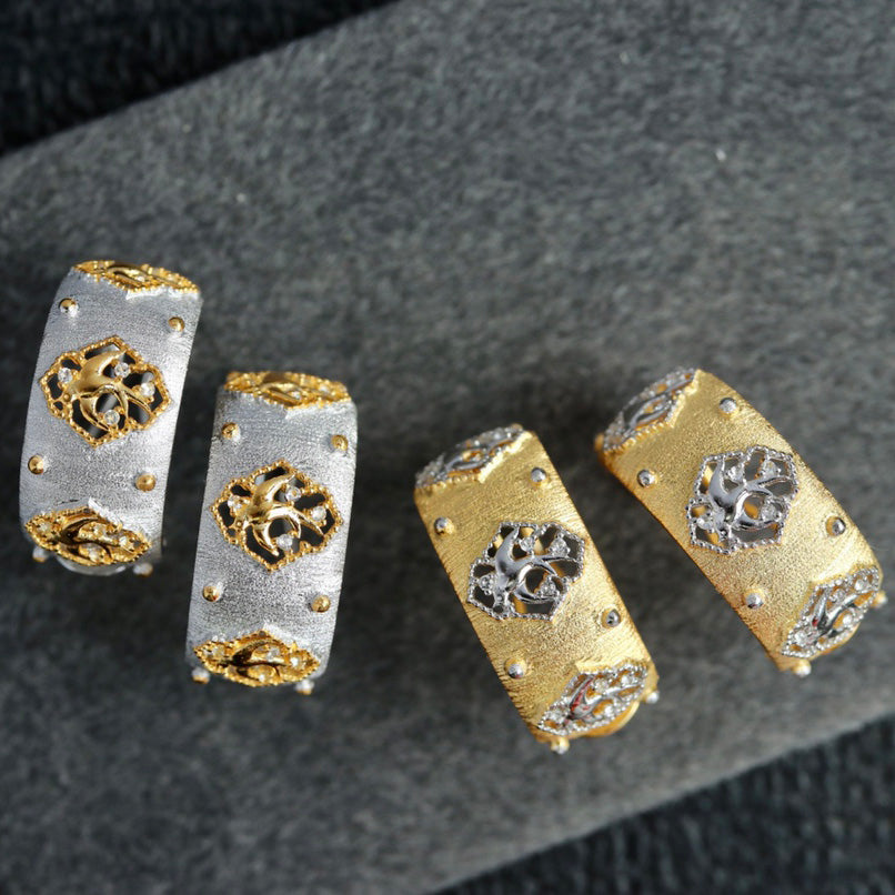 Boucles d'oreilles hirondelle ajourées soyeuses 6441