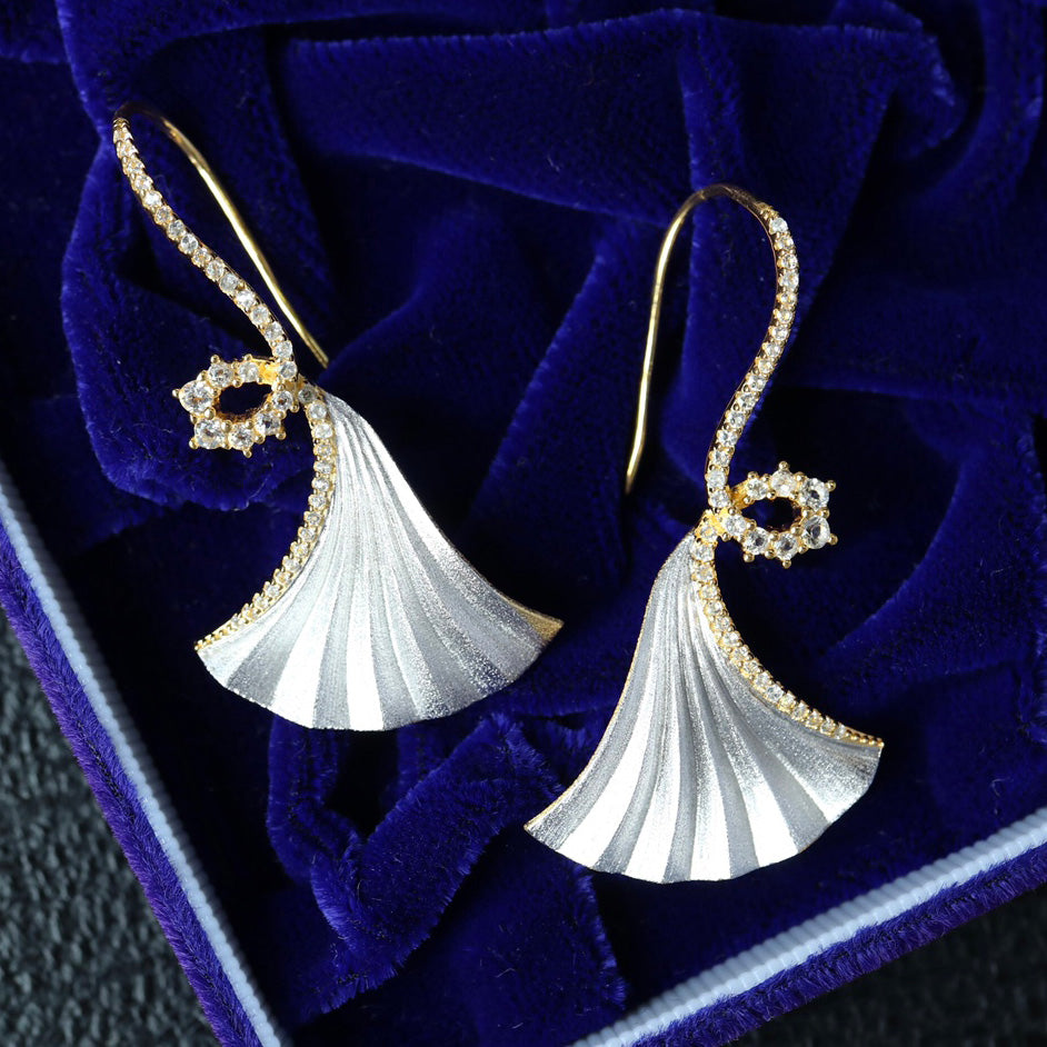 Boucles d'oreilles Ginkgo soyeux 6442