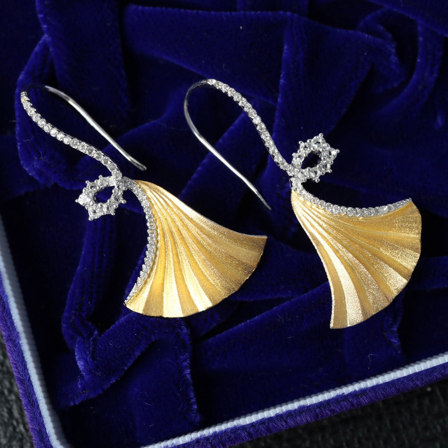 Boucles d'oreilles Ginkgo soyeux 6442