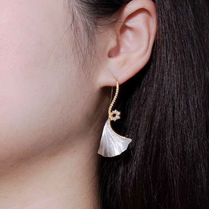 Boucles d'oreilles Ginkgo soyeux 6442