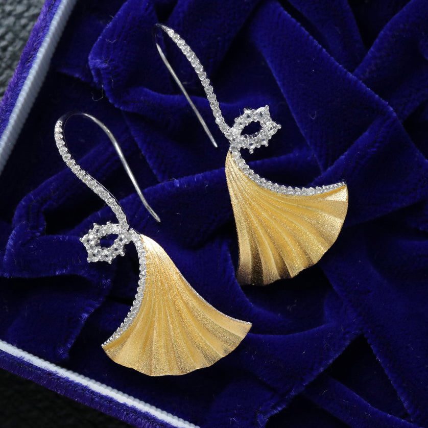 Boucles d'oreilles Ginkgo soyeux 6442