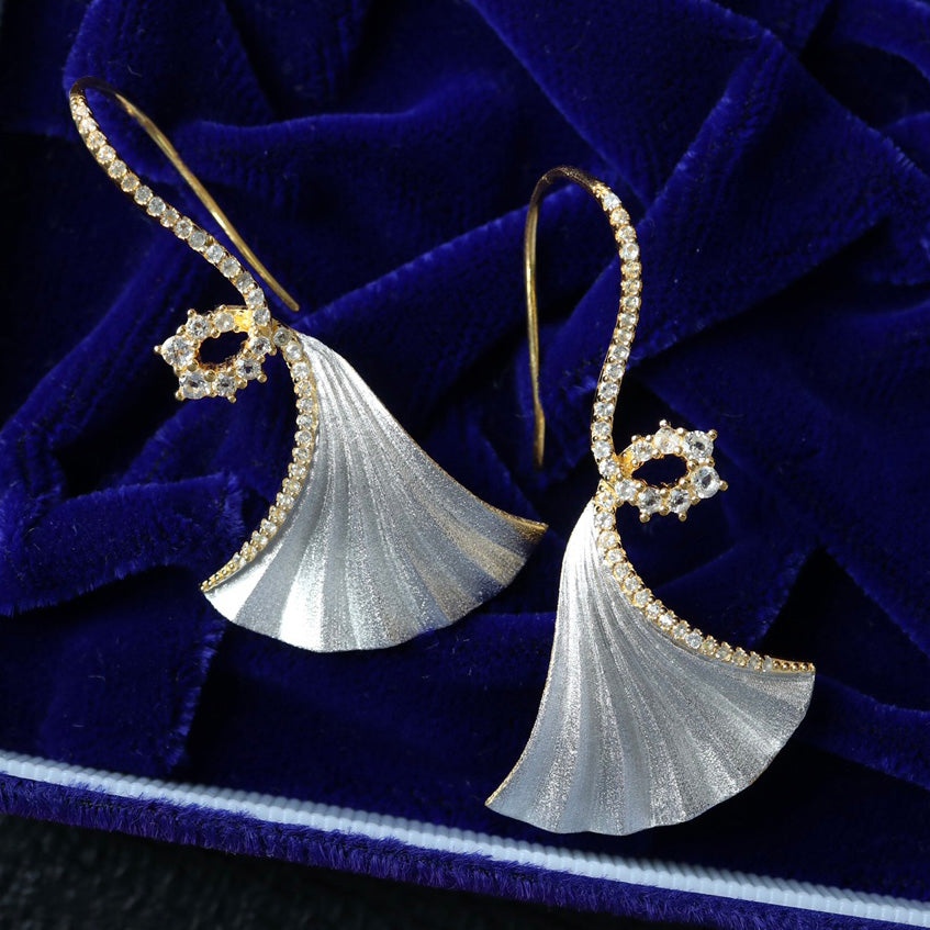 Boucles d'oreilles Ginkgo soyeux 6442