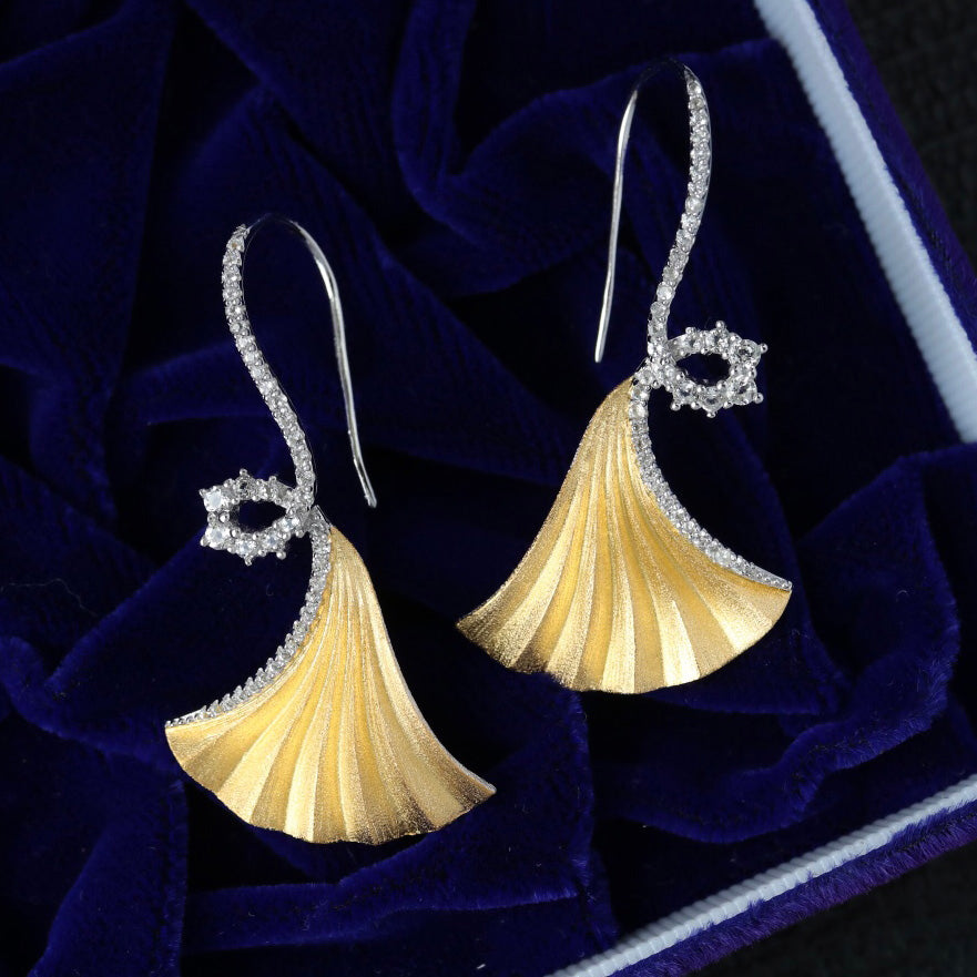Boucles d'oreilles Ginkgo soyeux 6442