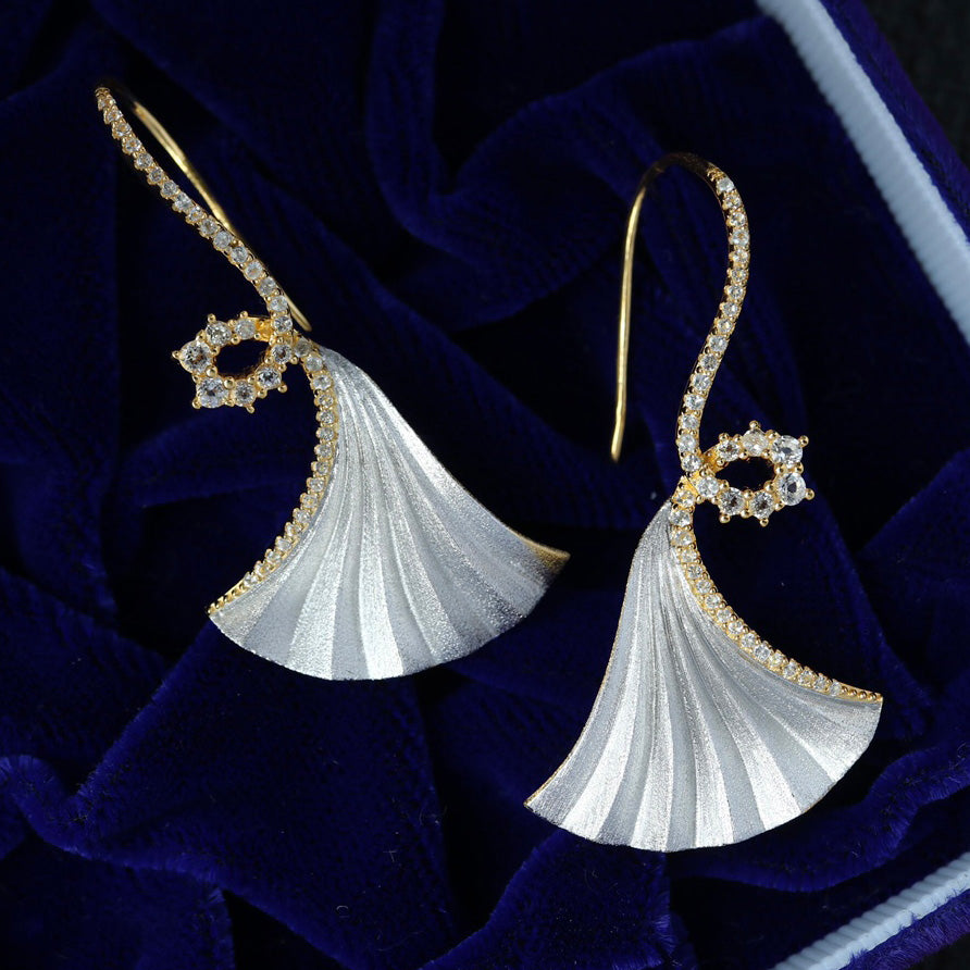 Boucles d'oreilles Ginkgo soyeux 6442
