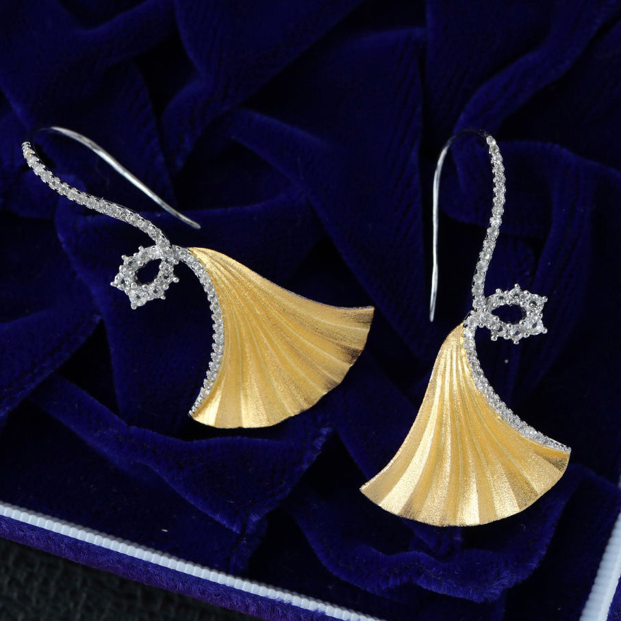 Boucles d'oreilles Ginkgo soyeux 6442