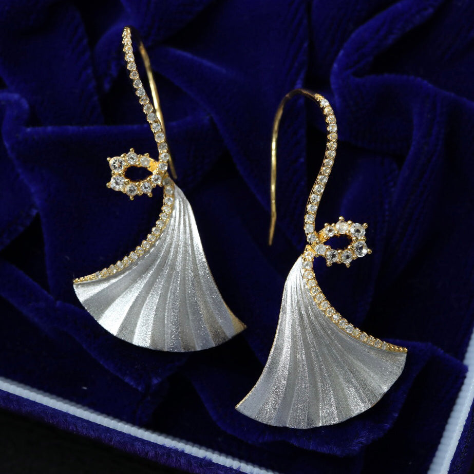 Boucles d'oreilles Ginkgo soyeux 6442