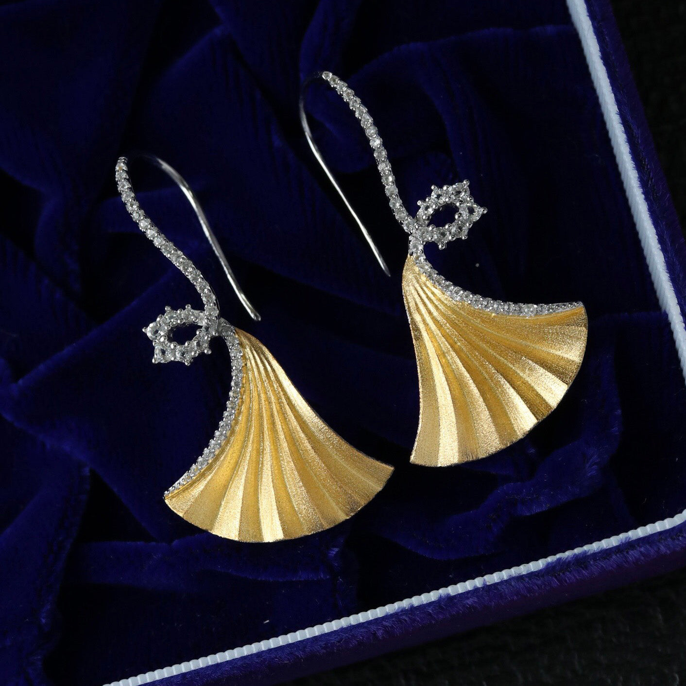Boucles d'oreilles Ginkgo soyeux 6442
