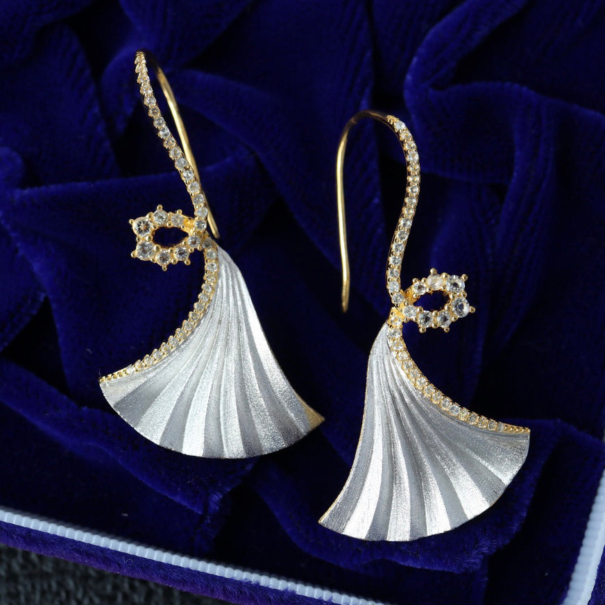Boucles d'oreilles Ginkgo soyeux 6442
