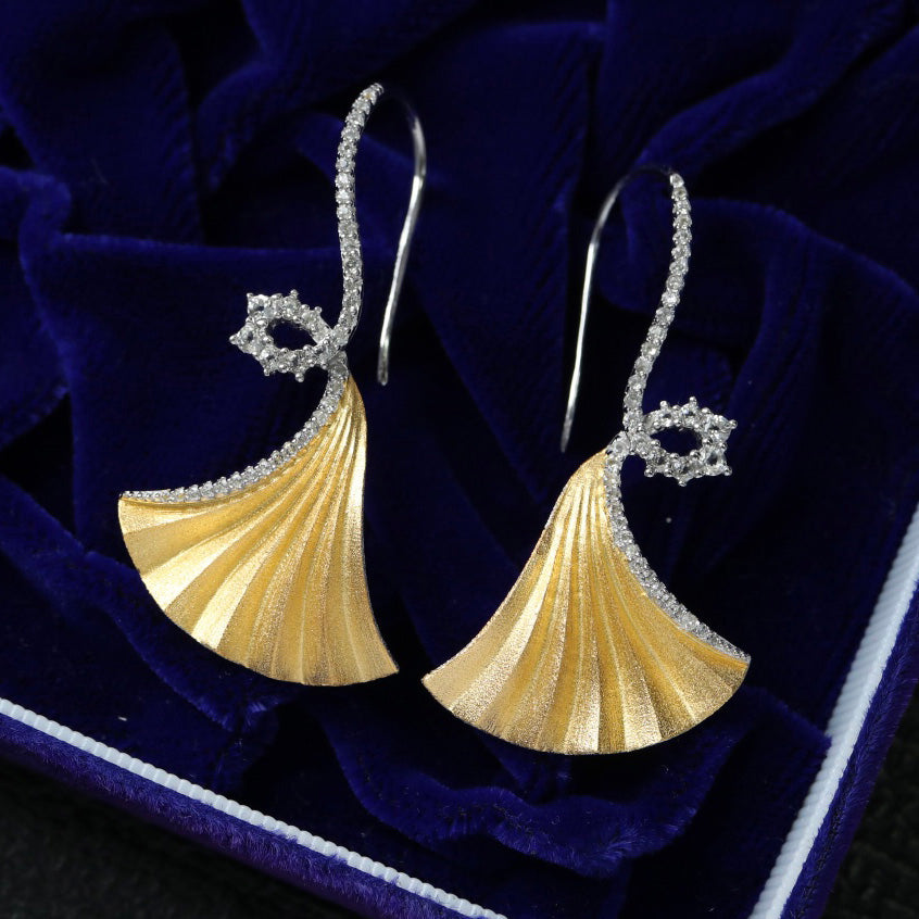 Boucles d'oreilles Ginkgo soyeux 6442