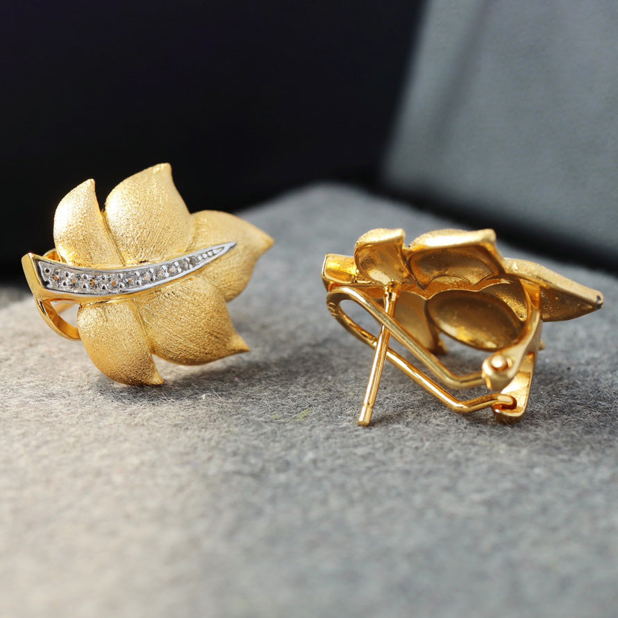 Boucles d'oreilles Feuille Soyeuse 6448