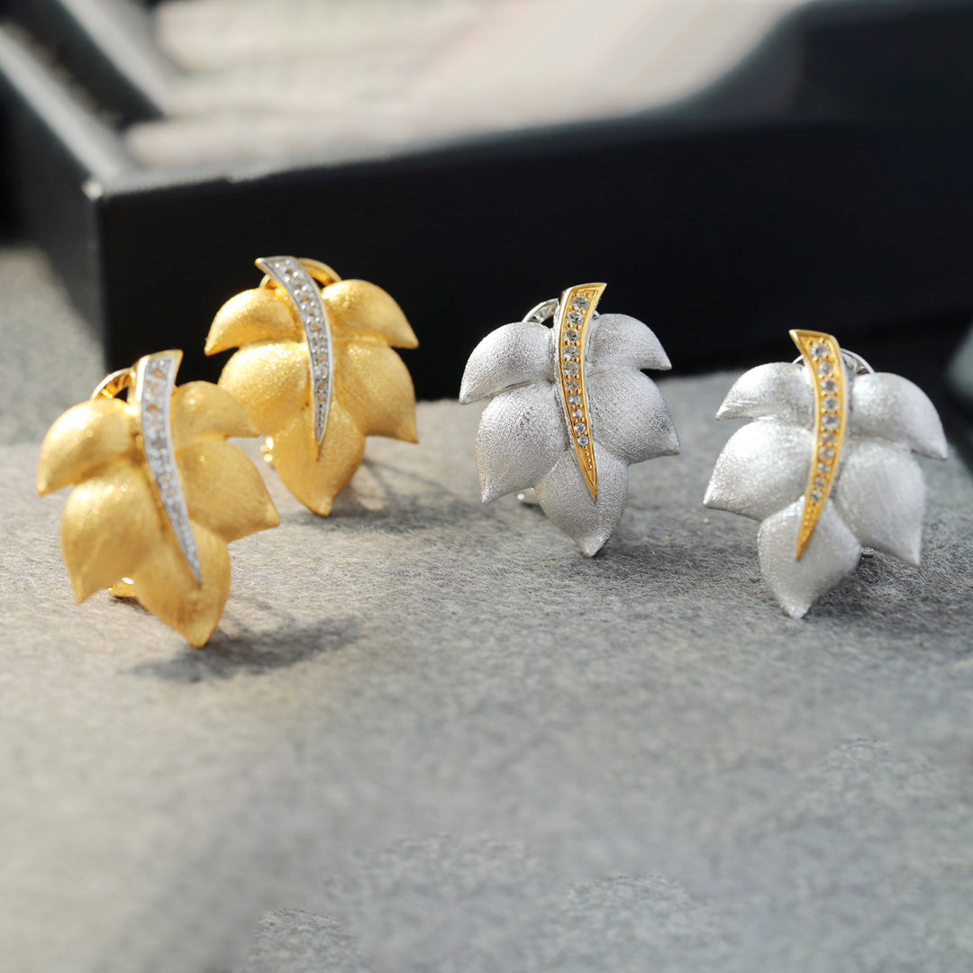 Boucles d'oreilles Feuille Soyeuse 6448