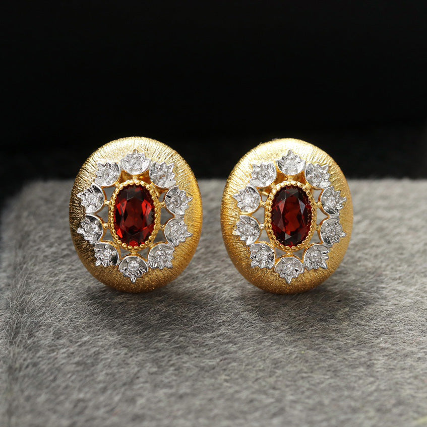 Boucles d'oreilles ovales ajourées florales 6452