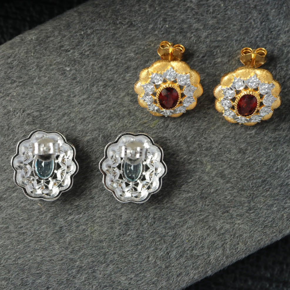 Boucles d'oreilles florales ajourées 6454