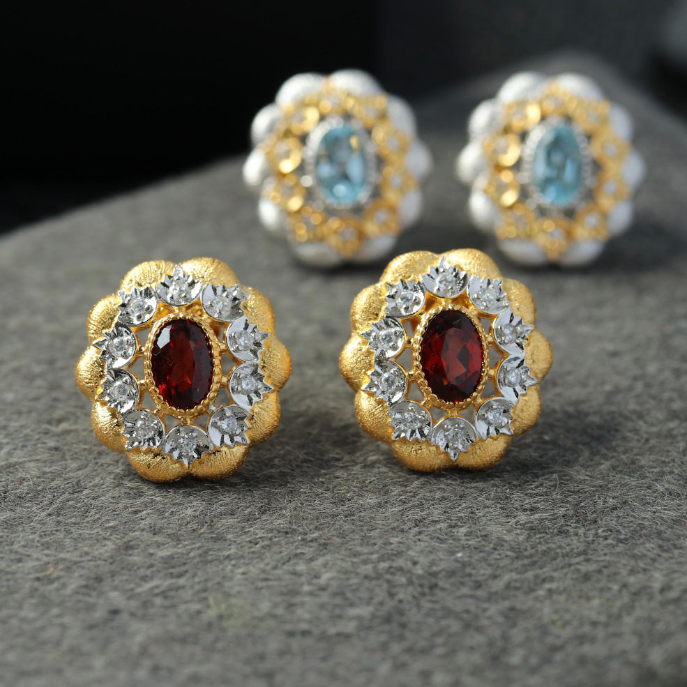 Boucles d'oreilles florales ajourées 6454