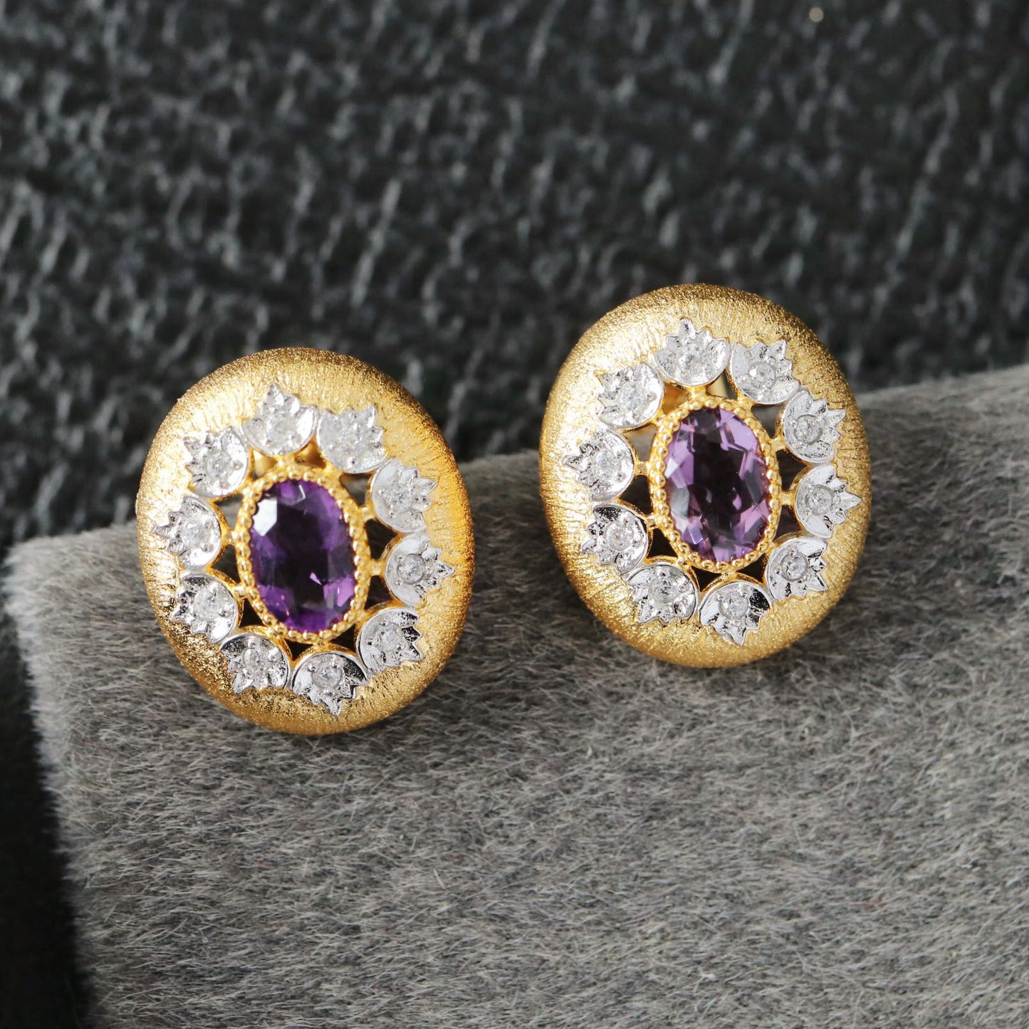 Boucles d'oreilles ovales ajourées florales 6452