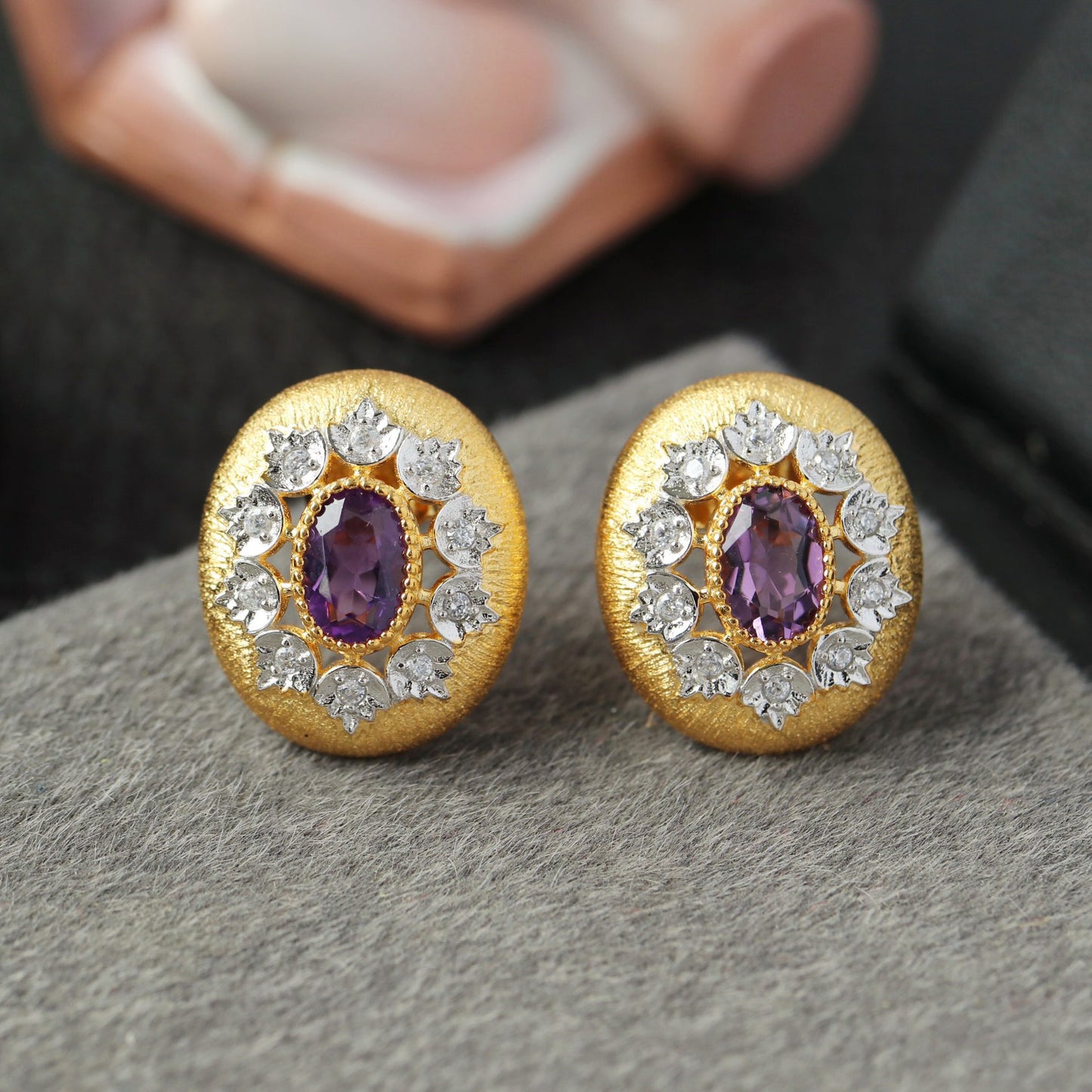 Boucles d'oreilles ovales ajourées florales 6452